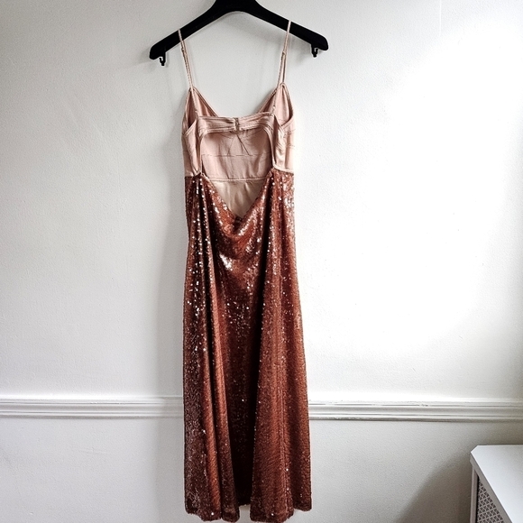 New A.L.C. Gisele Sequined Brownsirocco Midi Dress NWT 6 US - Picture 14 of 17